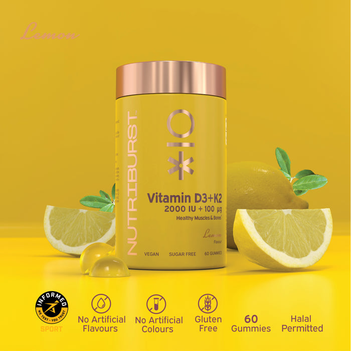 Nutri Burst VITAMIN D3 + K2 - Lemon Flavor (60 Gummies)