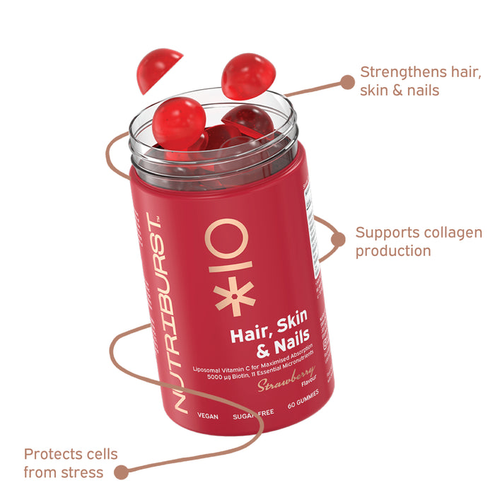 Nutri Burst Hair, Skin & Nail - Strawberry Flavor (60 Gummies)