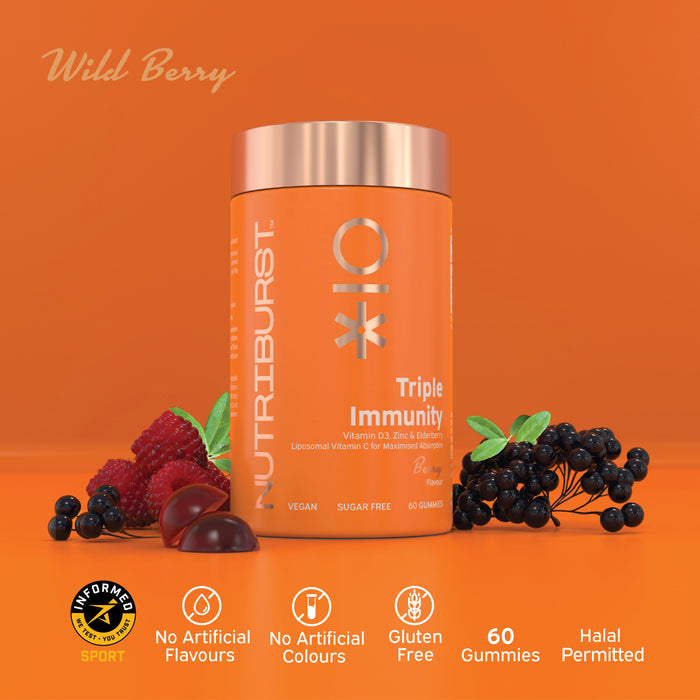 Nutri Burst Triple Immunity - Berry Flavor (60 Gummies)