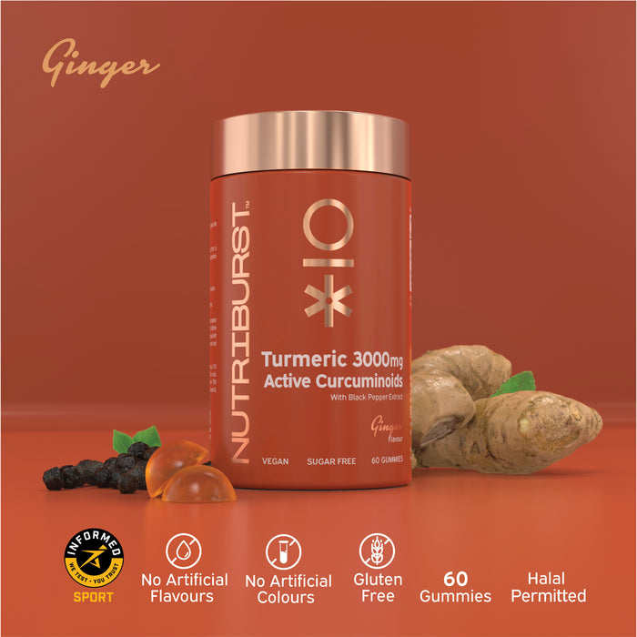 Nutri Burst Turmeric 3000mg - Ginger Flavor (60 Gummies)