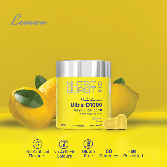 Nutri Burst Ultra-D1000 - Lemon Flavor (60 Gummies)