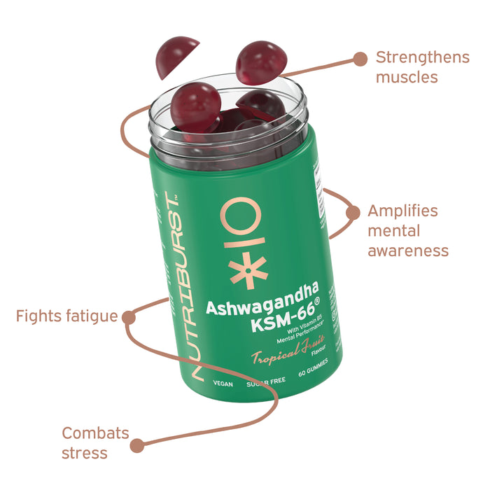 Nutri Burst Ashwagandha KSM-66® - Tropical Fruits Flavor (60 Gummies)
